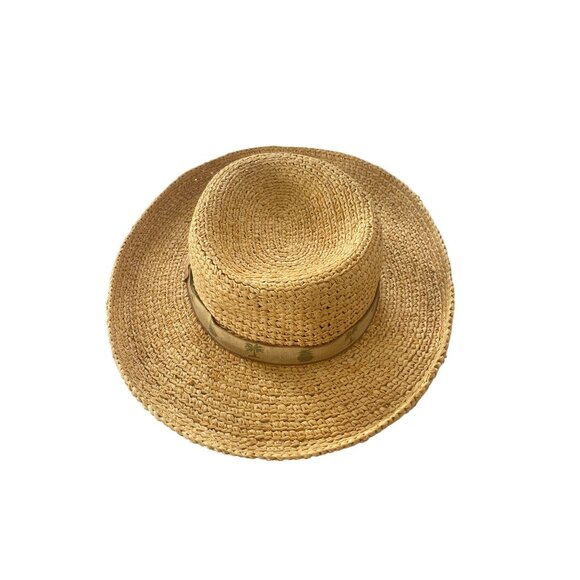 SCALA Wide Brim Straw Raffia Safari Hat S/M Unisex Palm Trees Pineapple Hat - Picture 8 of 15